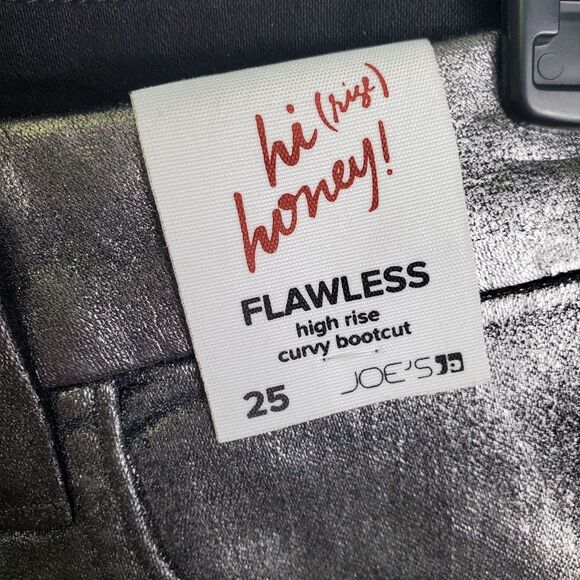 Joe's Jeans Hi (Rise) Honey Flawless Metallic Bootcut Jeans Silver Size 25 - Picture 7 of 9